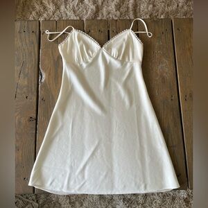 Sunday Best by Aritzia White Satin Dress
